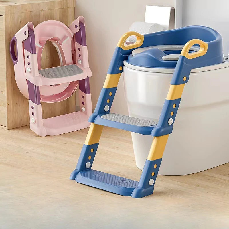 Potty Training Soft PVC cushion Seat with Adjustable Nonslip Ladder and Folding Design for Girls and Boys