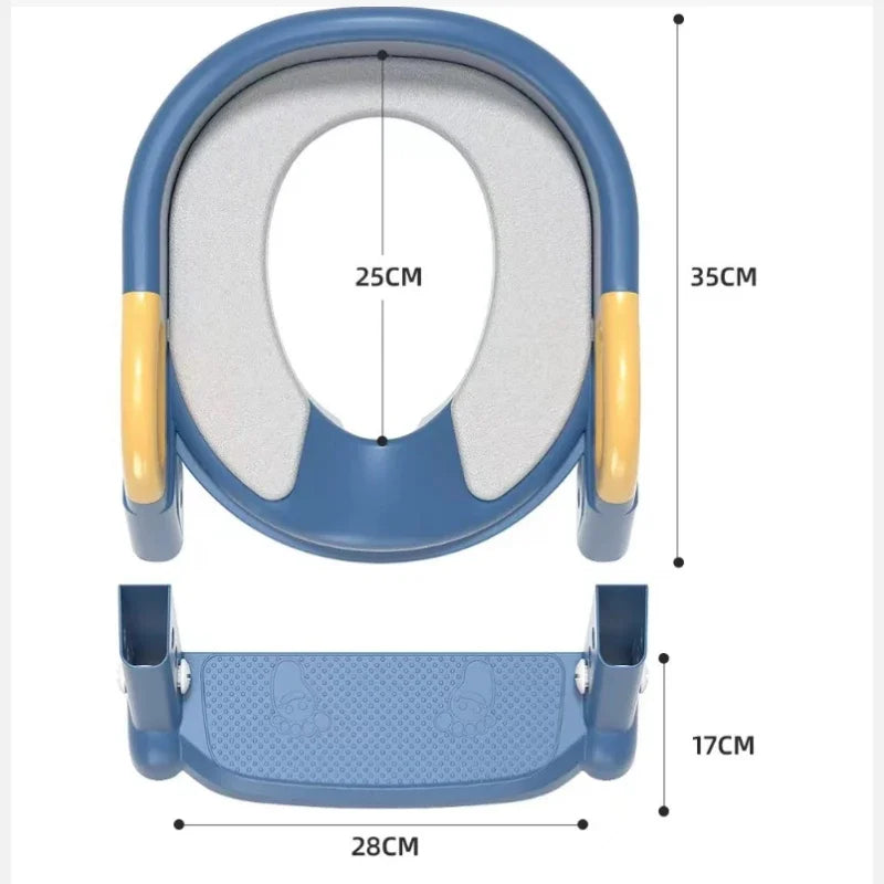 Potty Training Soft PVC cushion Seat with Adjustable Nonslip Ladder and Folding Design for Girls and Boys